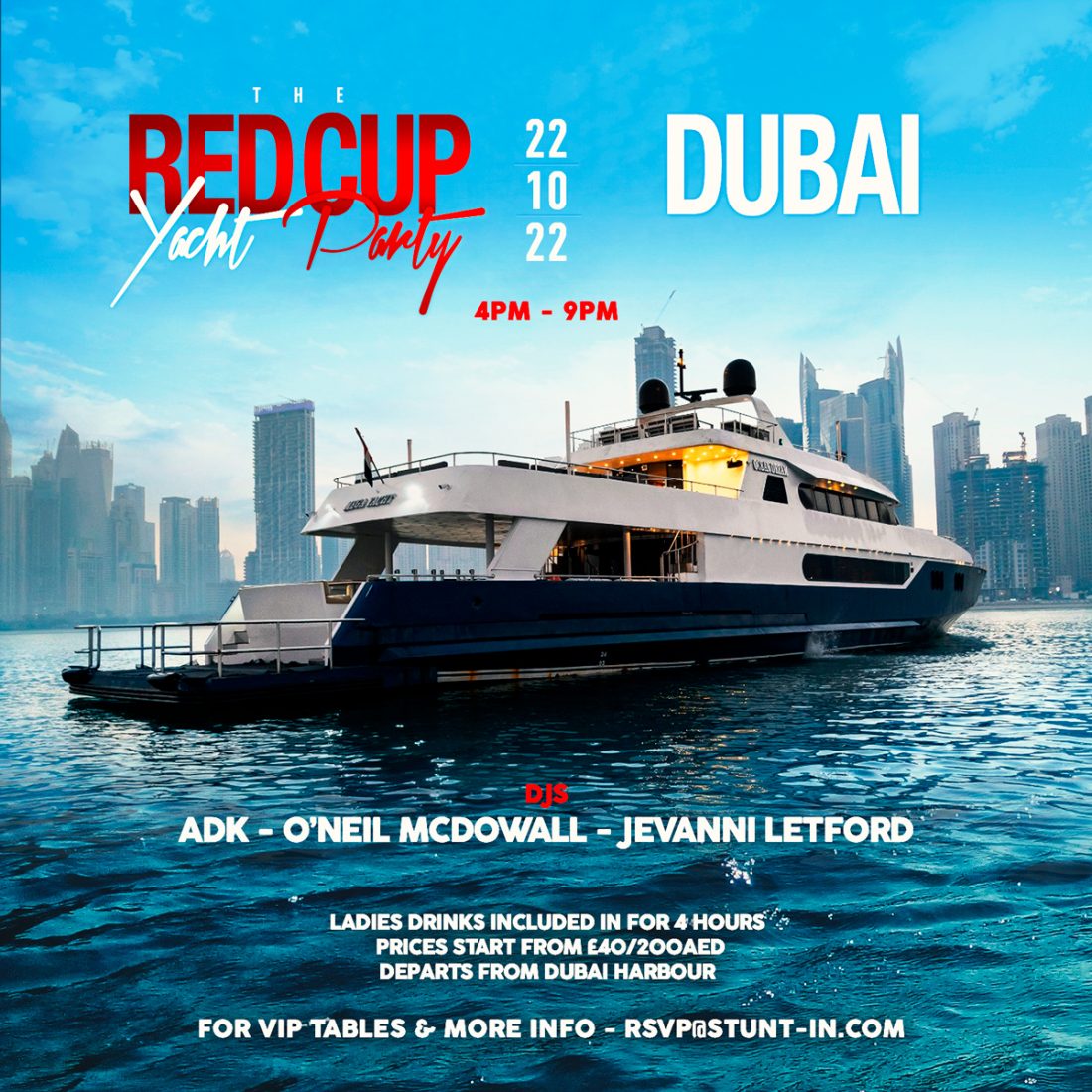 dubai yacht party tickets